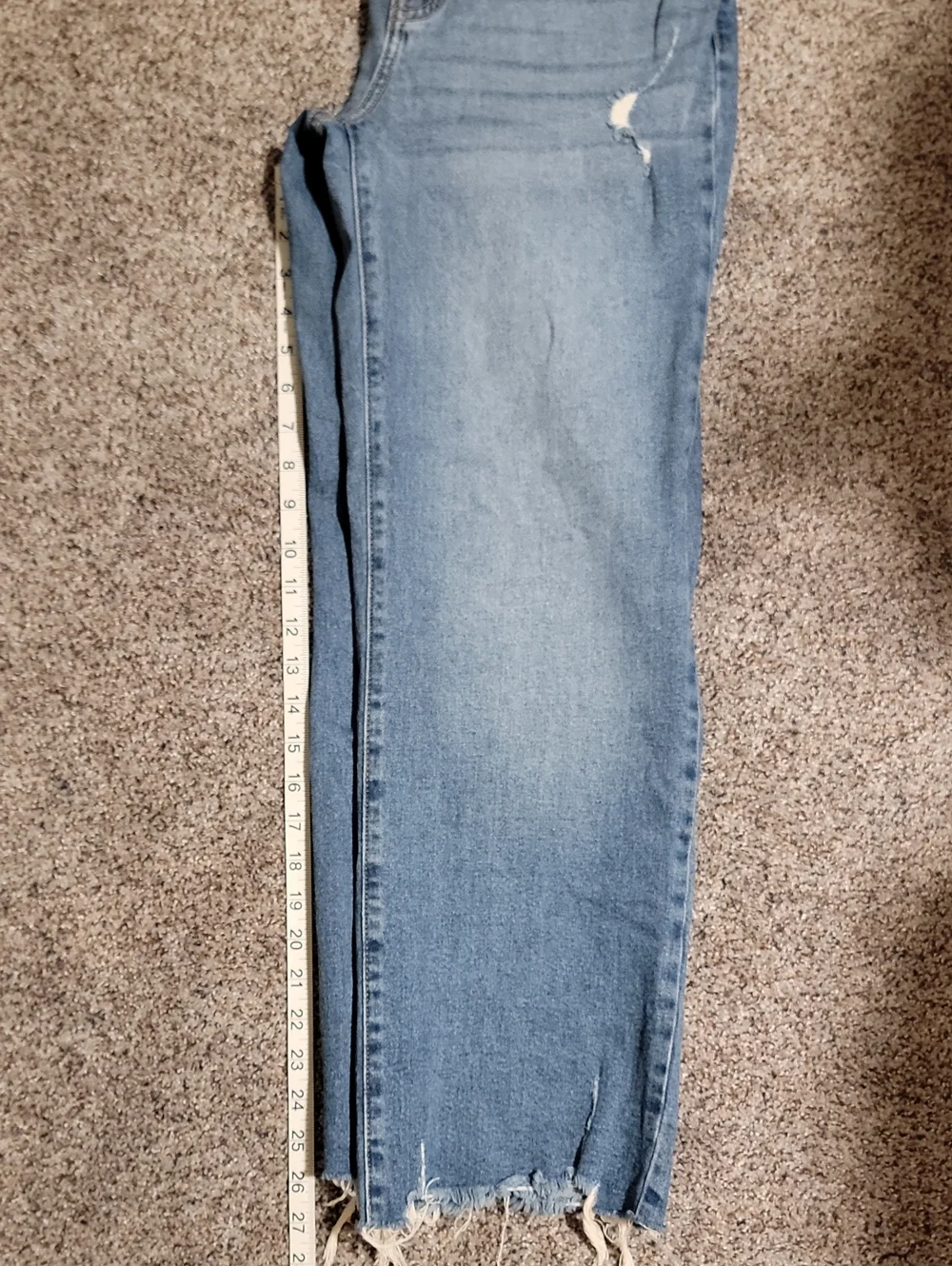 KanCan Medium Blue Distressed Jeans with Frayed Hem